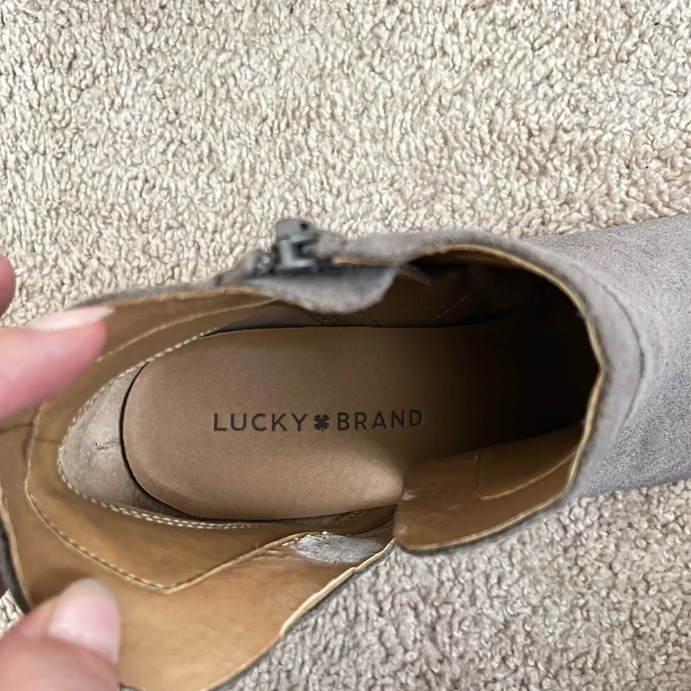 Lucky Brand Gray Wedge Ankle Boots